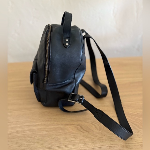 Frye Mini Olivia Black Leather Backpack - Picture 7 of 16